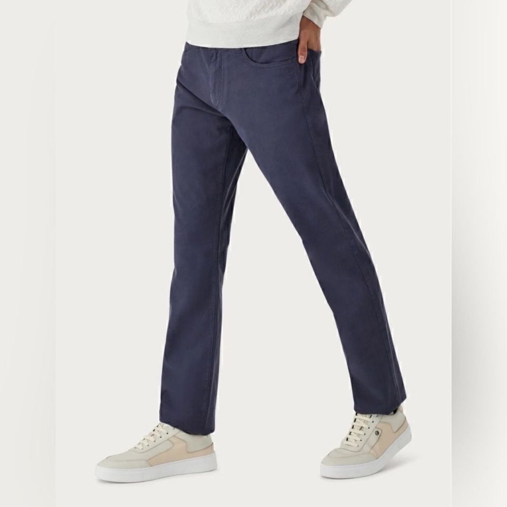 Canali Men’s Regular Fit Garment Dyed Blue 5-Pocket Pants size 56x 38 NWT